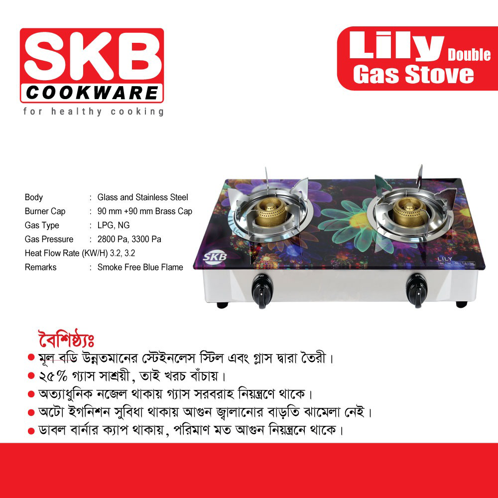 Lily Double Gas Stove - Multicolor - 209