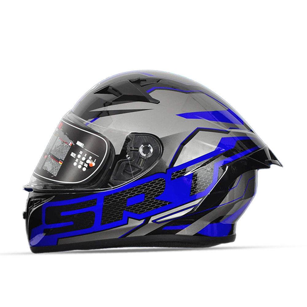 YOHE 978-2 SRT Full Face Glossy Helmet - Blue