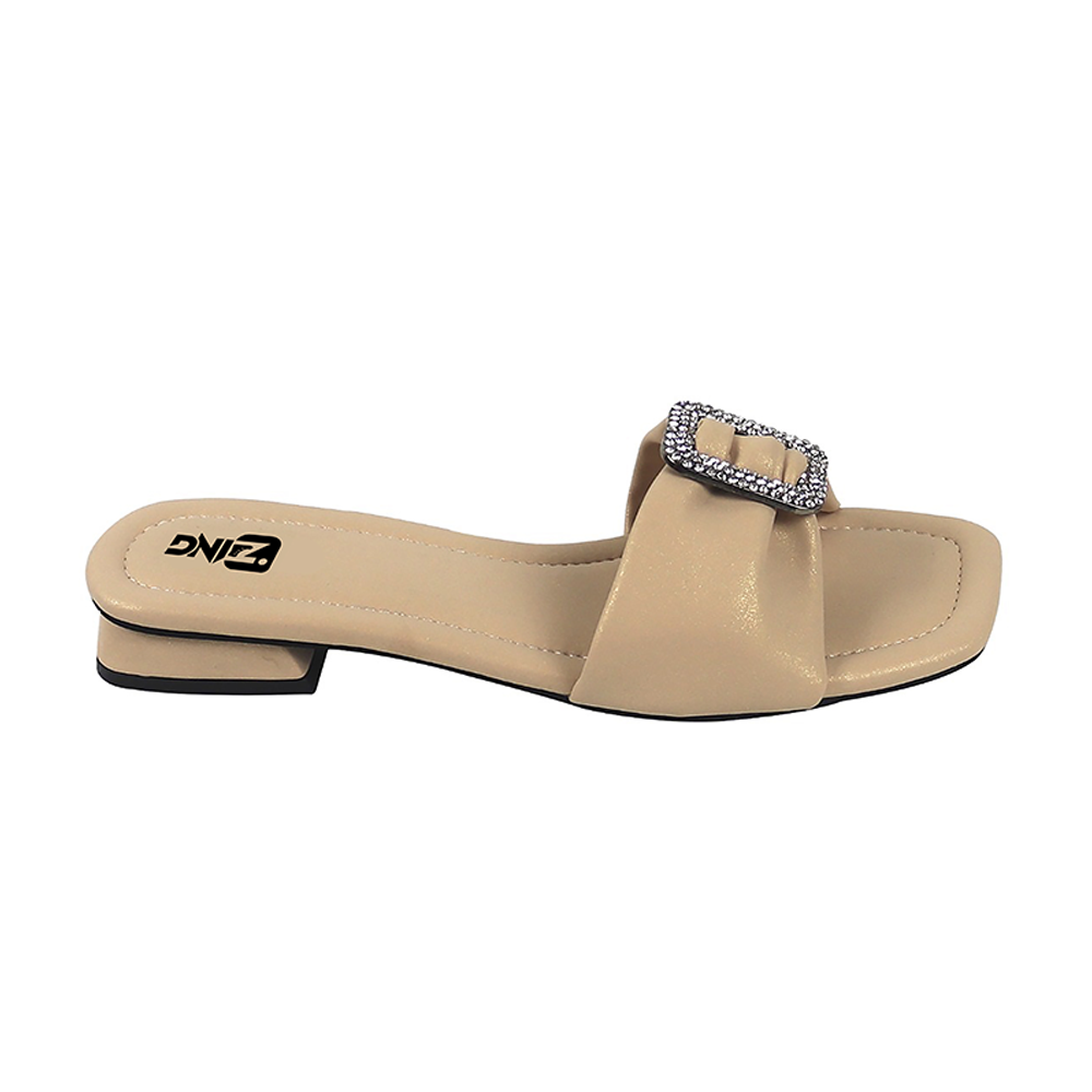 Zing Artificial Leather Sandal for Ladies - Glitter Golden - 10092