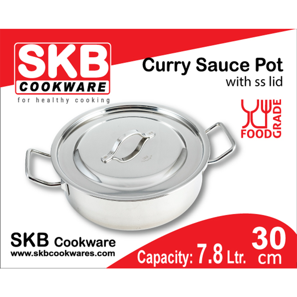 Curry Sauce Pot With SS Lid & Handle - 30 cm - 7.8 Liter - Pot 1018