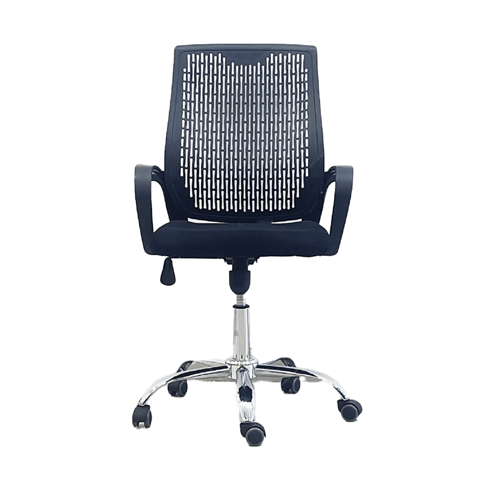 Fabric and Plastic Office Chair - Black