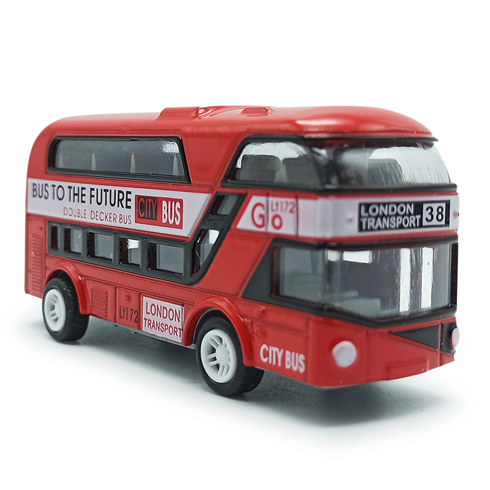 Alloy Die Cast Metal Mini Bus Toy For Kids - Red