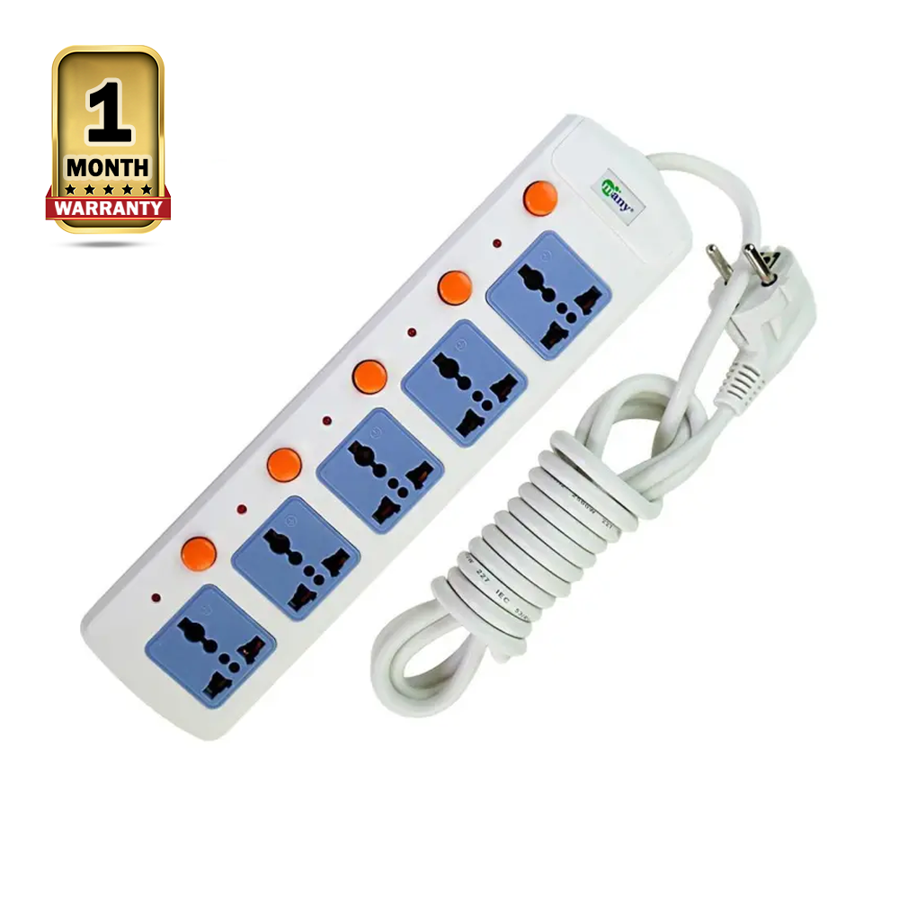 Many MTS-805 2Pin Business Class 5 Gang Multiplug - 3 Meter