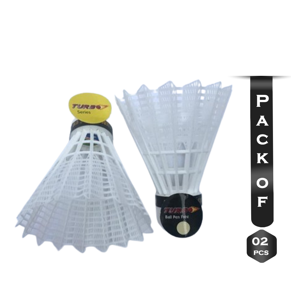 Pack of 2 Pcs TURBO Super Grade Badminton Shuttlecock 