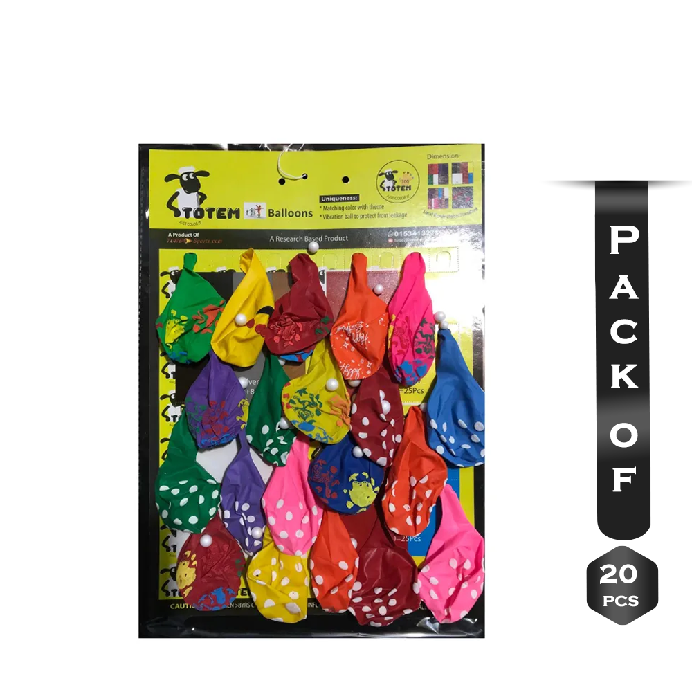 Pack of 20 Pcs TOTEM Print Balloon 