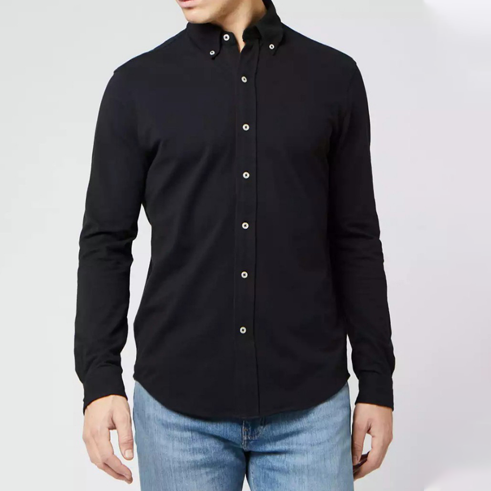 Cotton Full Sleeve Slim Fit Formal Shirt - Black - SSF-04