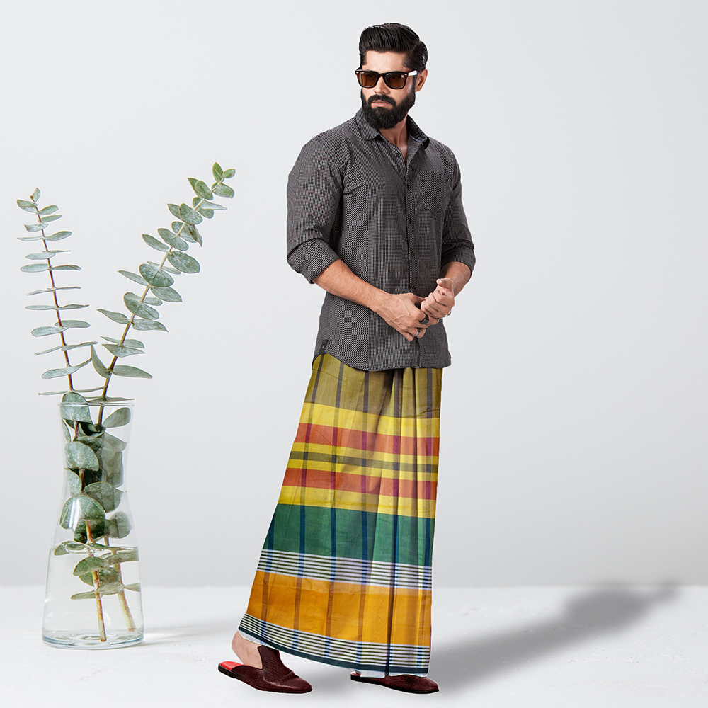 Cotton Lungi for Men - Multicolor - LM-21