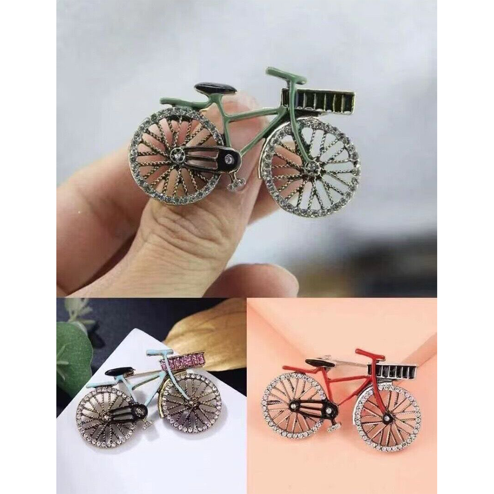 Metal Cycle Brooch Hijab Safety Pin For Girls And Women - Multicolor