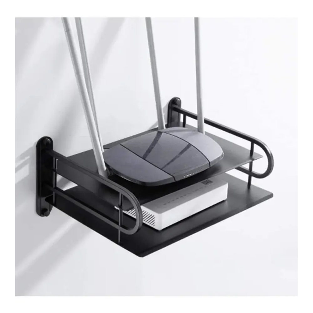 Metal Wall Mounted Router Stand - Black