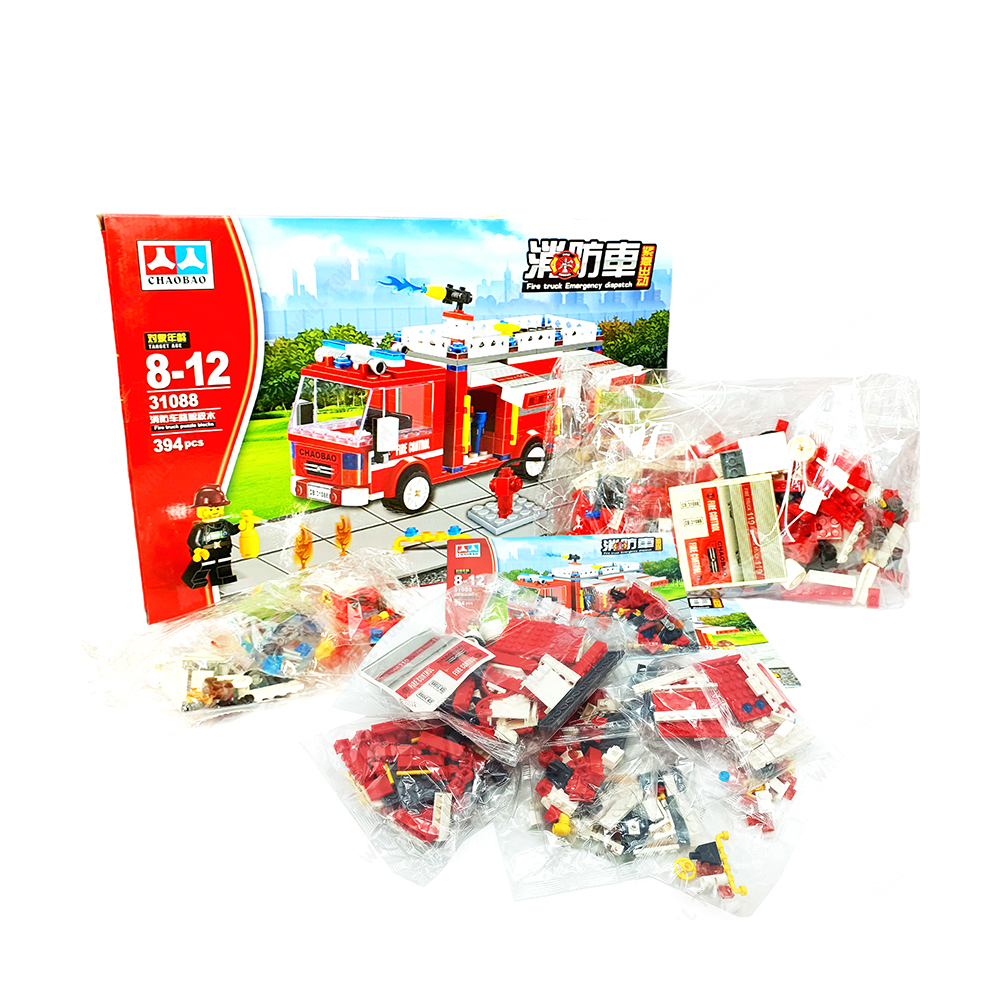 Brain Development Fire Truck Lego Building Blocks - 394Pcs - 190010887