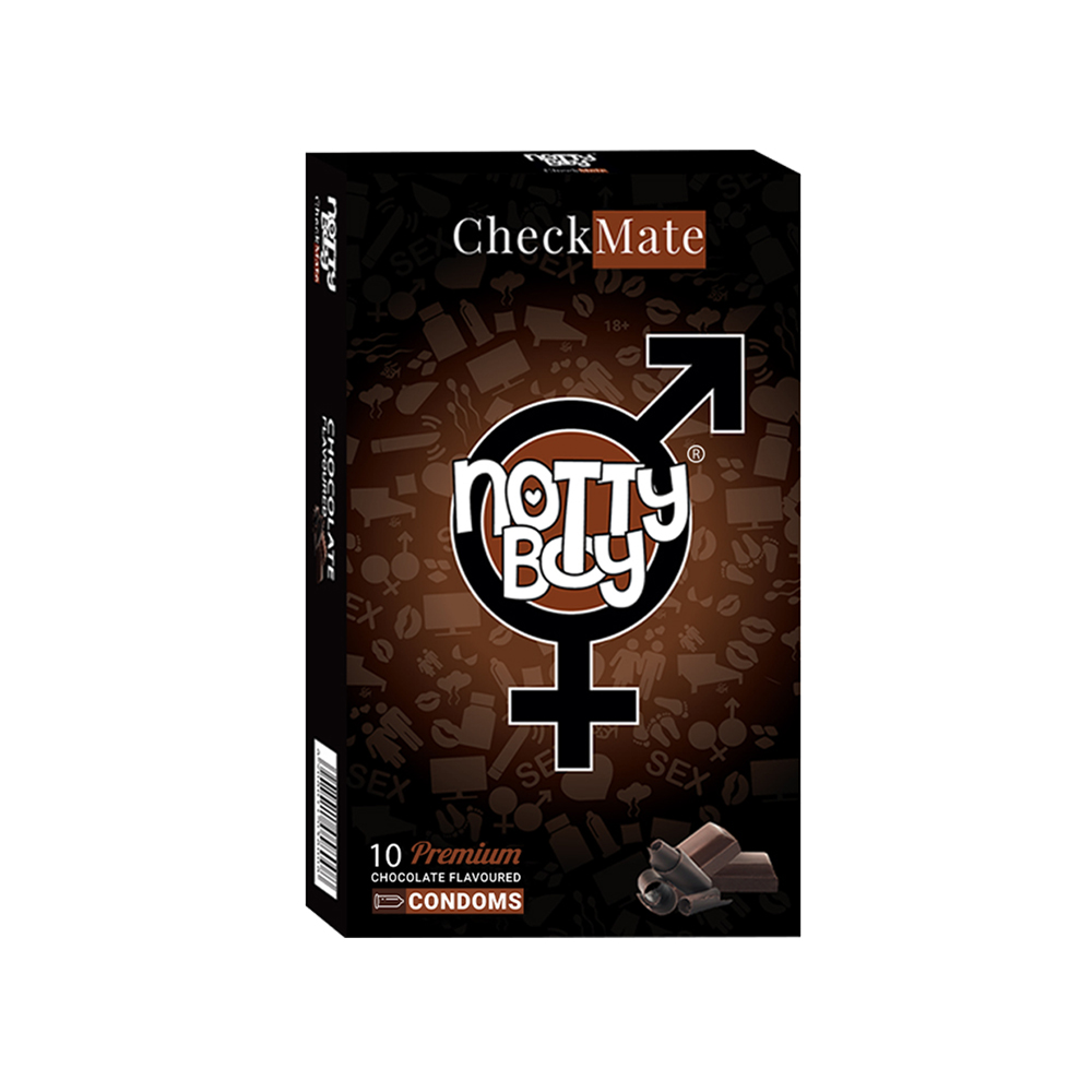 Pack Of Ten NottyBoy CheckMate Chocolate Flavour Condoms