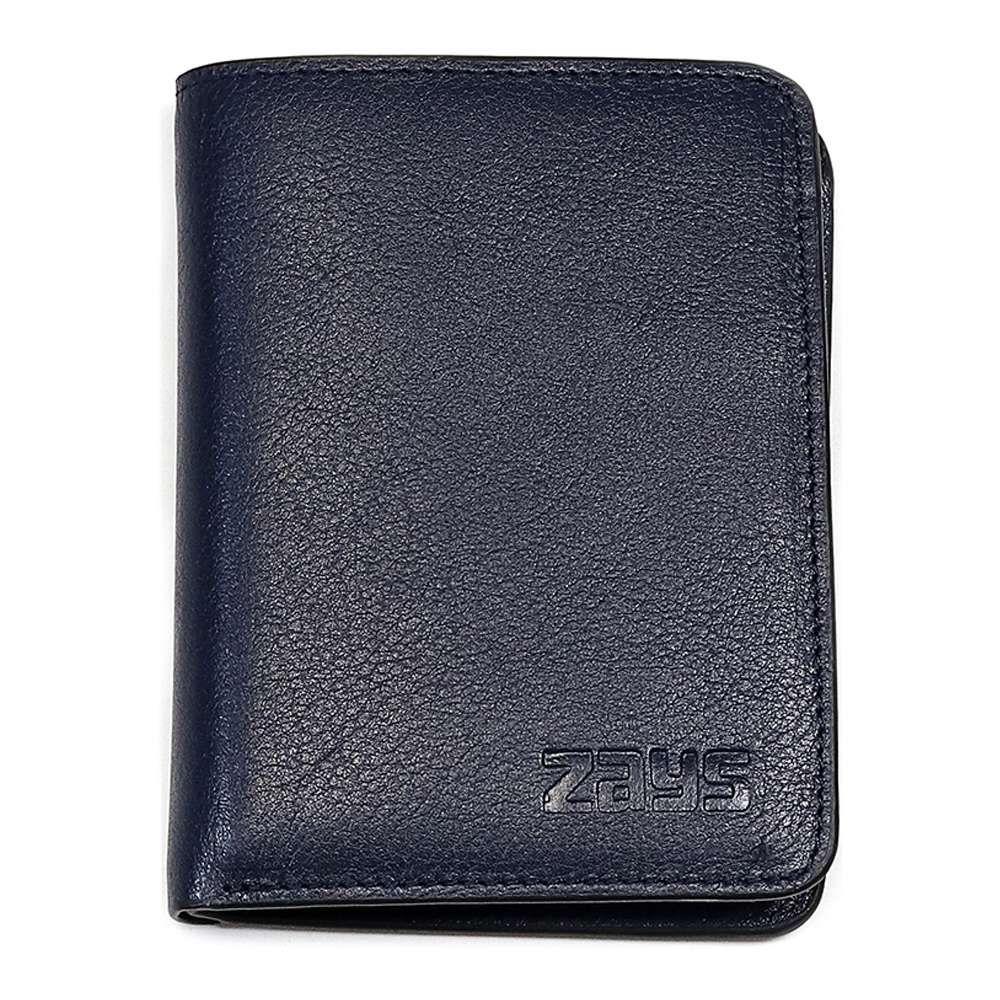 Zays Premium Leather Super Soft Short Wallet for Men - Dark Blue - WL47