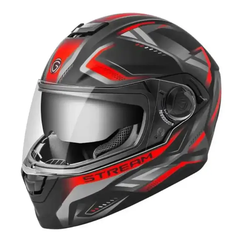 Stream Full Face Bike Helmet - Red and Black