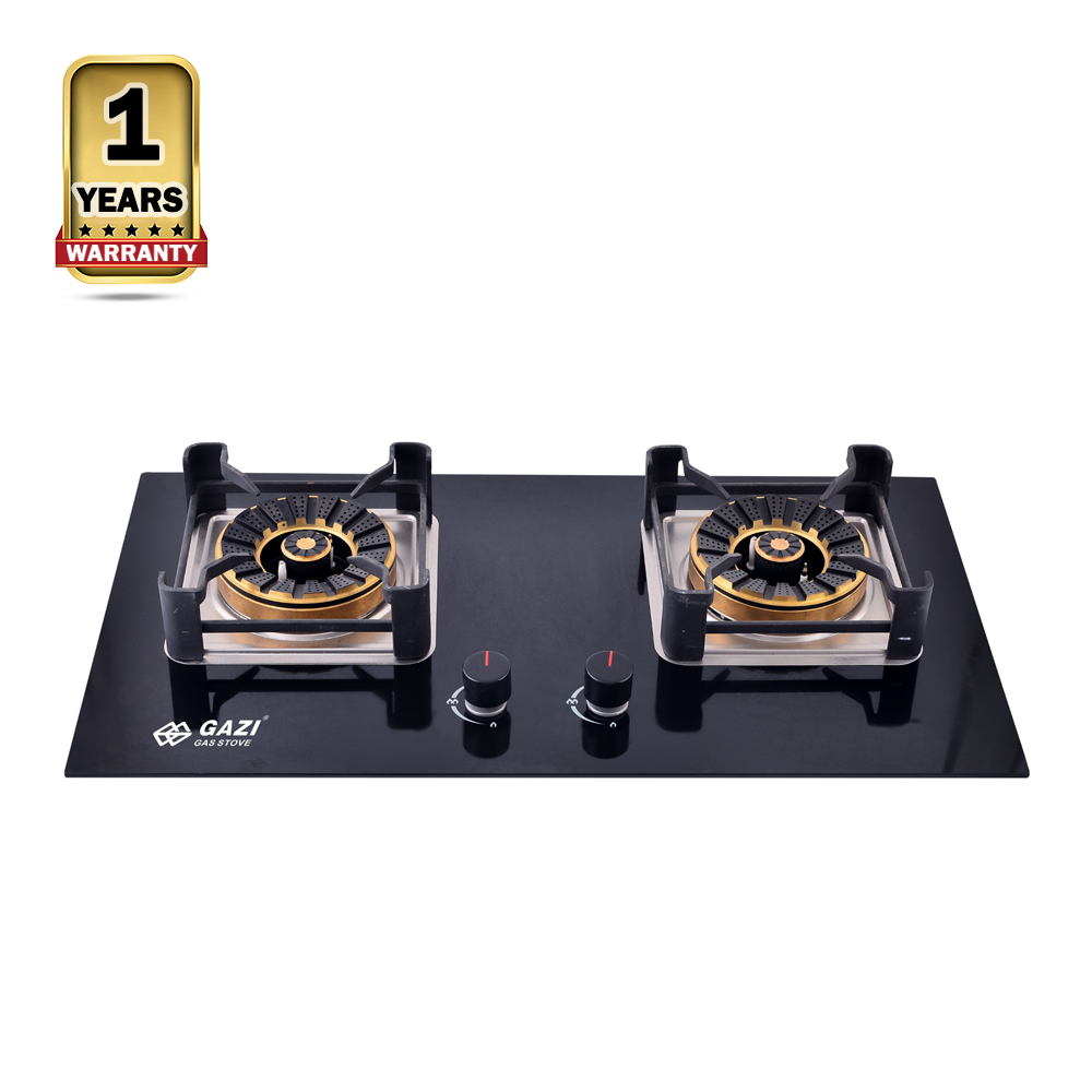 Gazi TG-207 NG Double Burner Gas Stove - Black