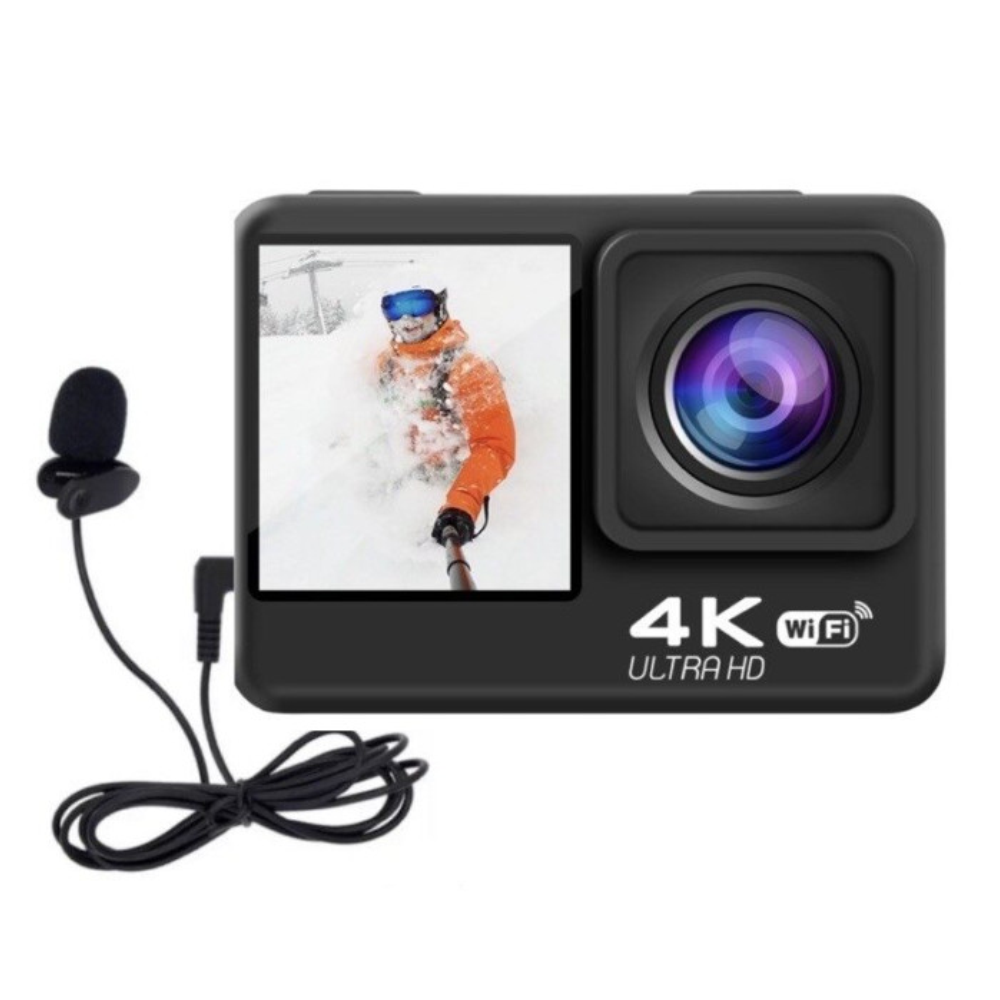 AUSEK AT-Q60TR WIFI 4K 60Fps Ultra HD Waterproof Sports Action Camera - Black