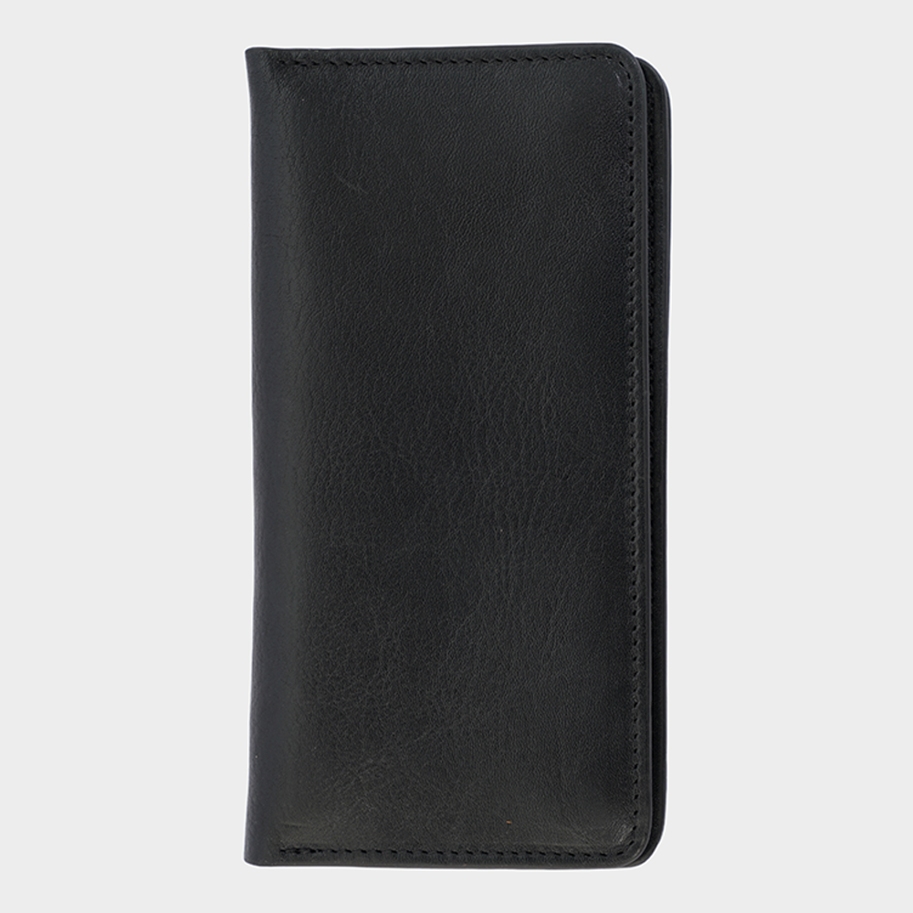 Zays Leather Long Wallet - Black - ZLW105