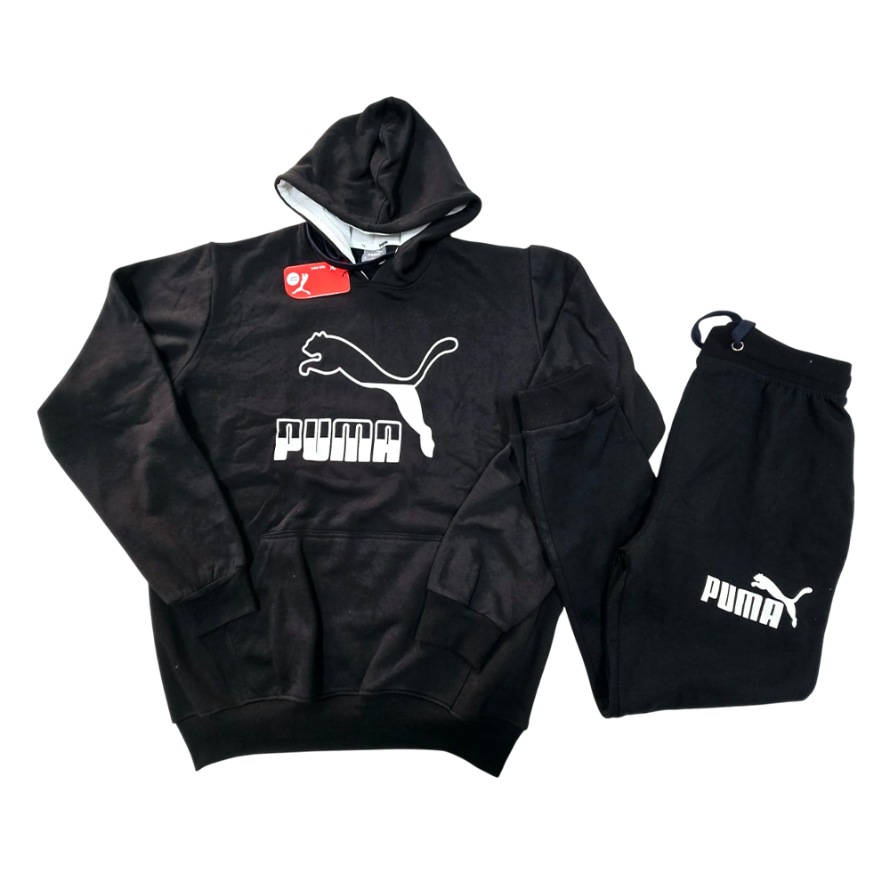 Fleece Tracksuit Set For Men - Black - NEXF02