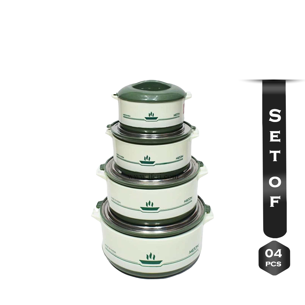 Set of 4 Pcs Milton Stainless Steel Treat Hot Pot With PP Lid - Light Green