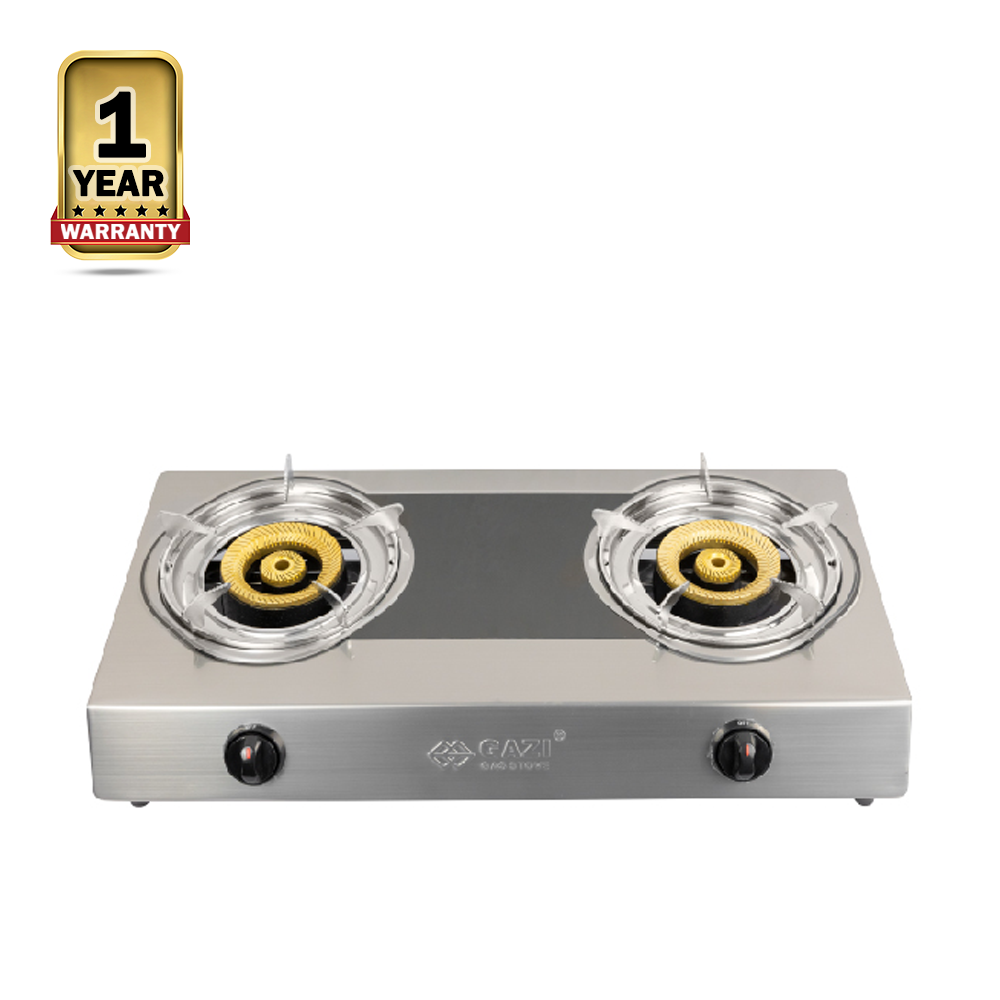 GAZI HTG-2102C  Stainless Steel NG Gas Stove - Silver