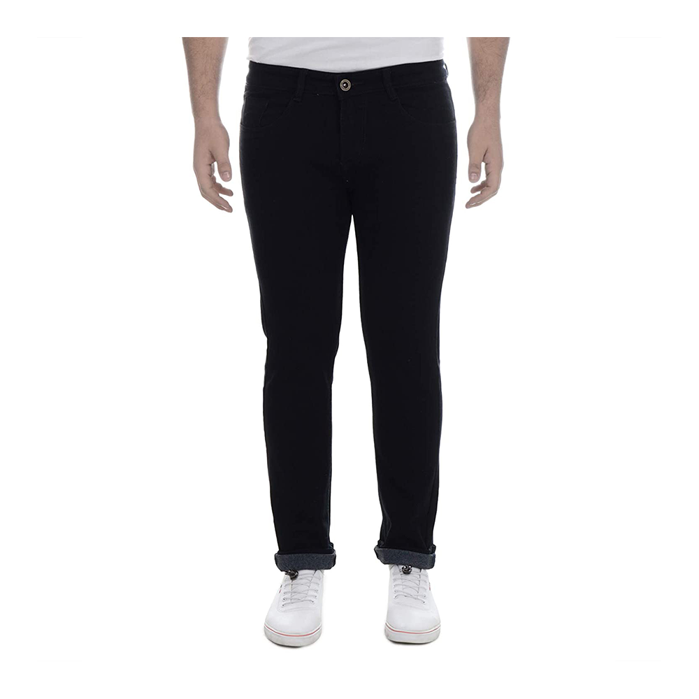 Cotton Semi Stretch Denim Jeans Pant For Men Deep Black NZ13061