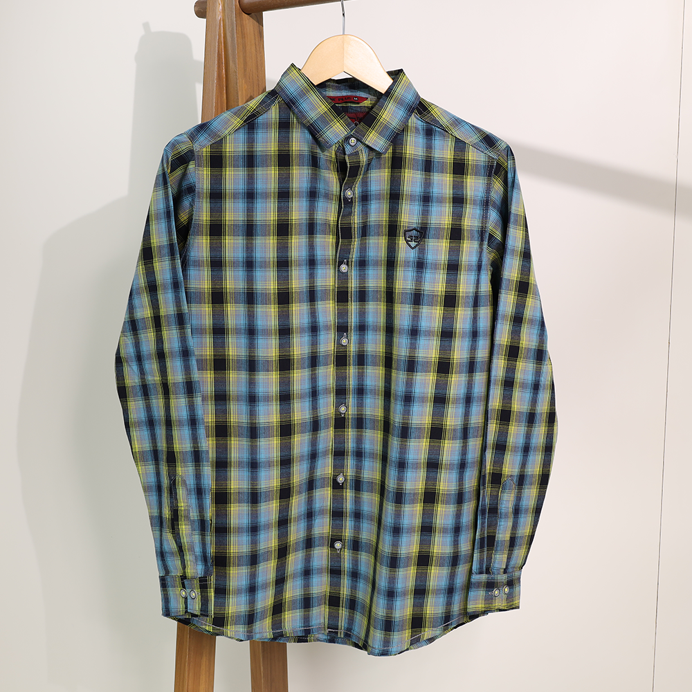 Cotton Long Sleeve Casual Shirt for Boys - Green