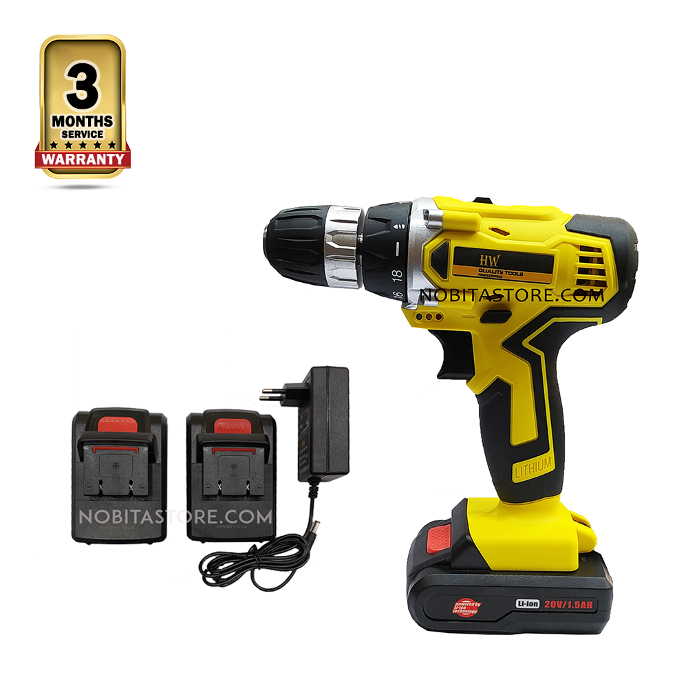 HW Rechargeable Screwdriver Drill - 20 V - Yellow