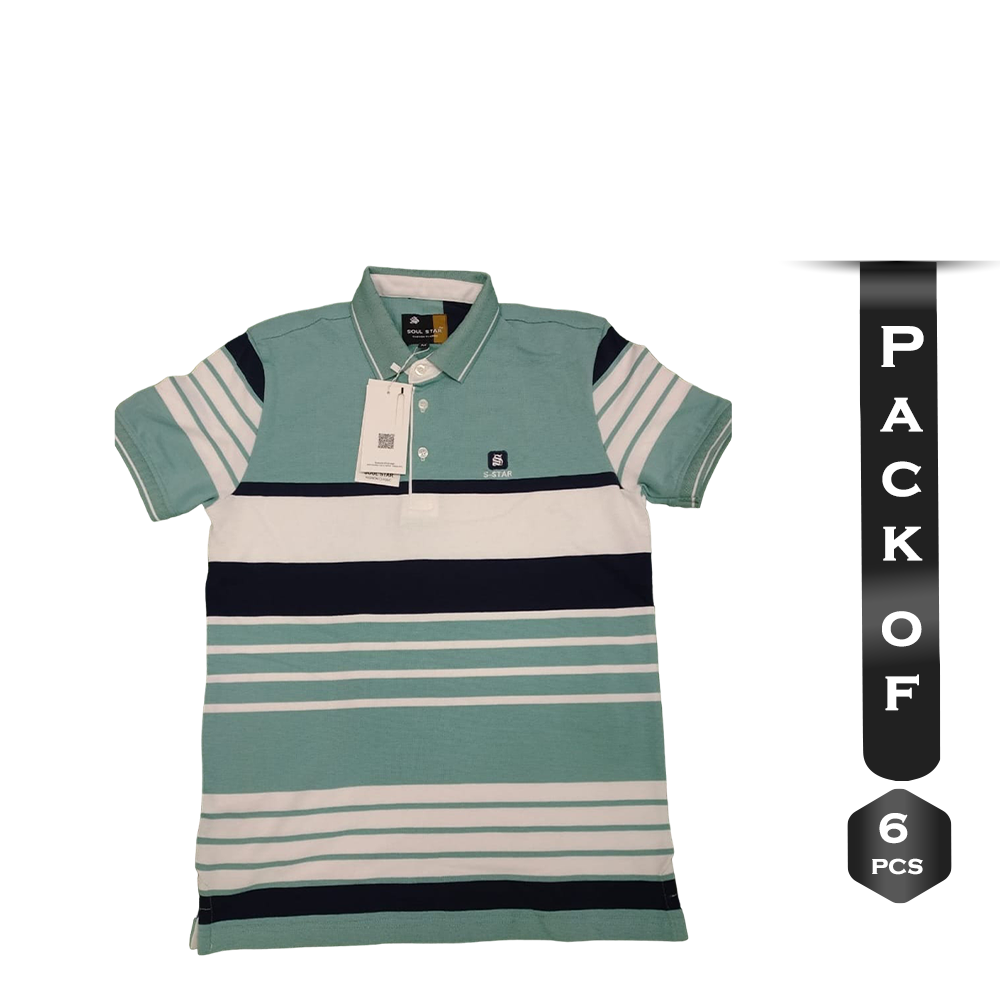 Pack Of 6 Pcs Cotton Polo For Men - Multicolor