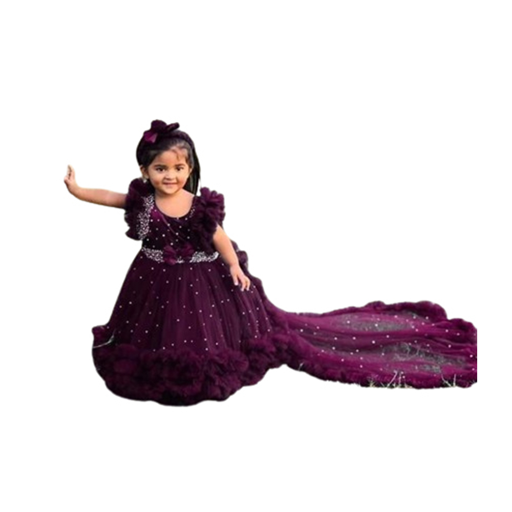 Ac Net Pori Party Dress For Girls - Bd-43