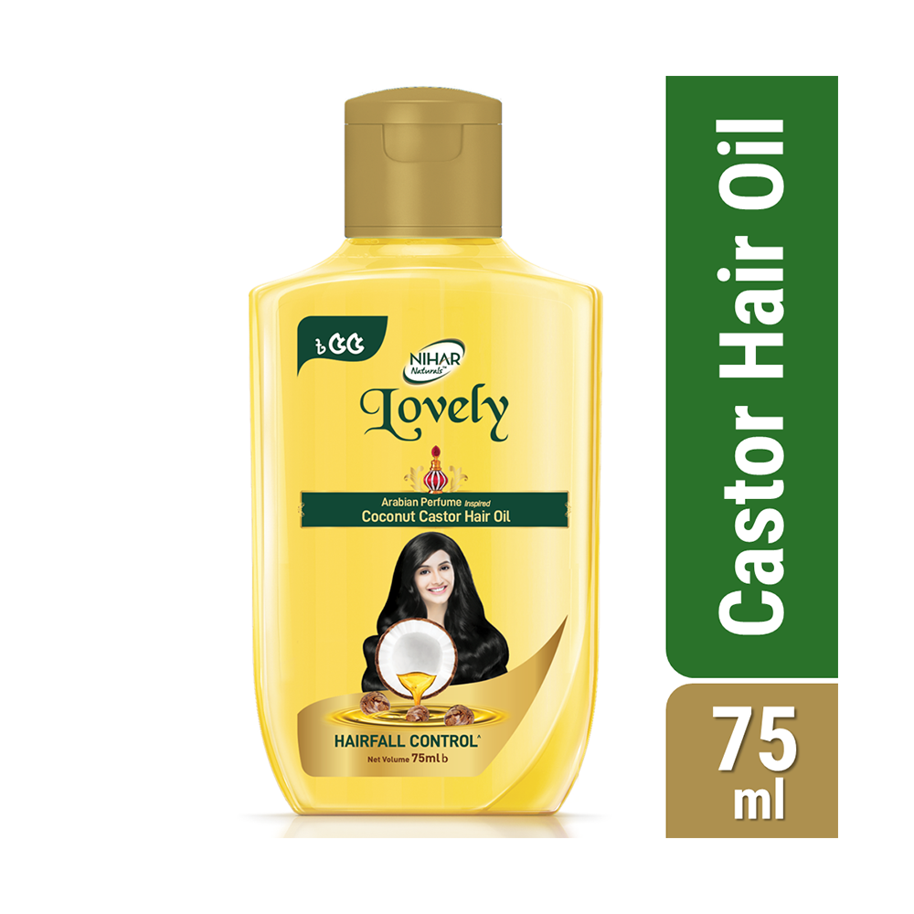 Nihar Naturals Lovely Coconut Castor Hair Oil - 75ml - EMB086