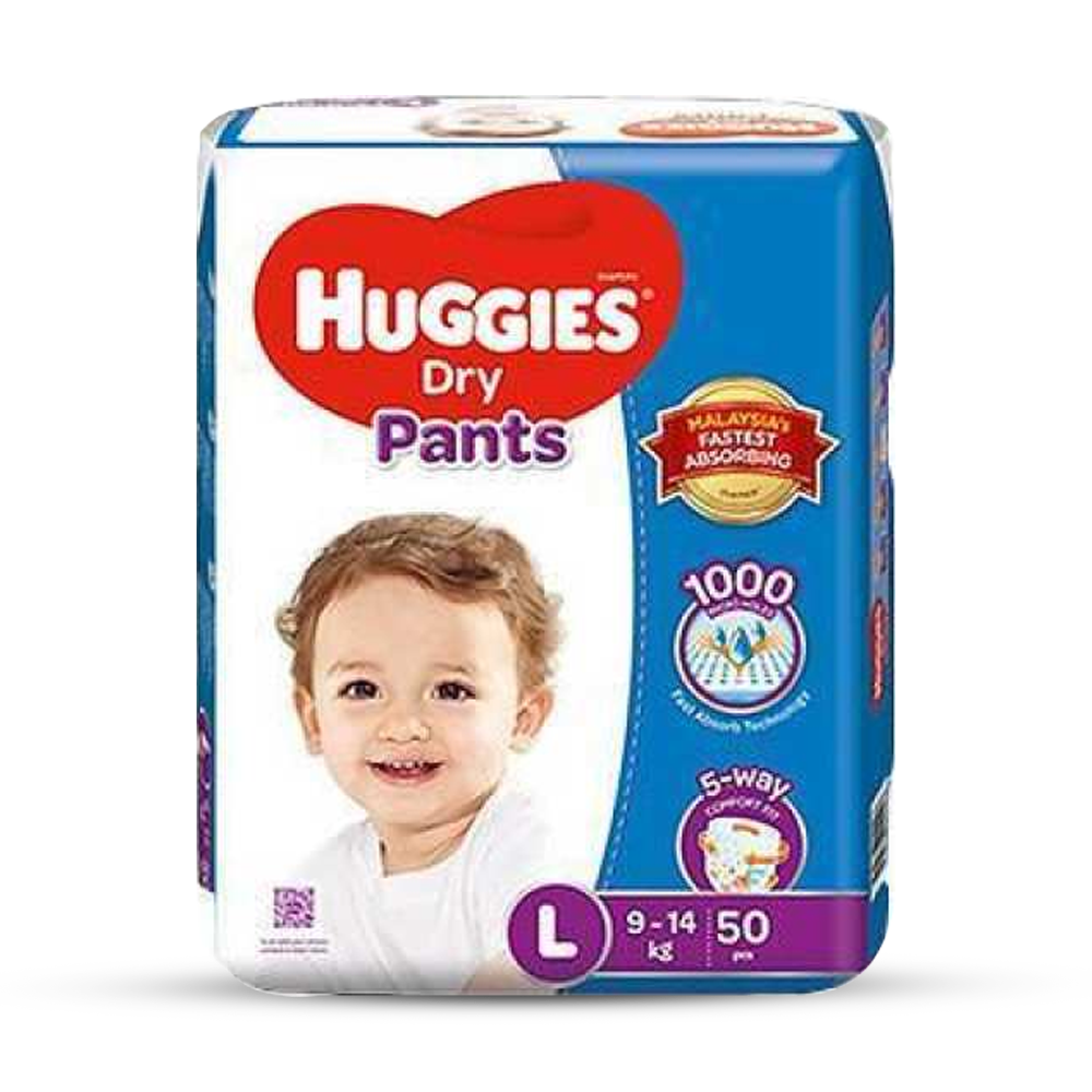 Huggies Dry Pant Diaper -L 09 -14Kg - 50 Pcs