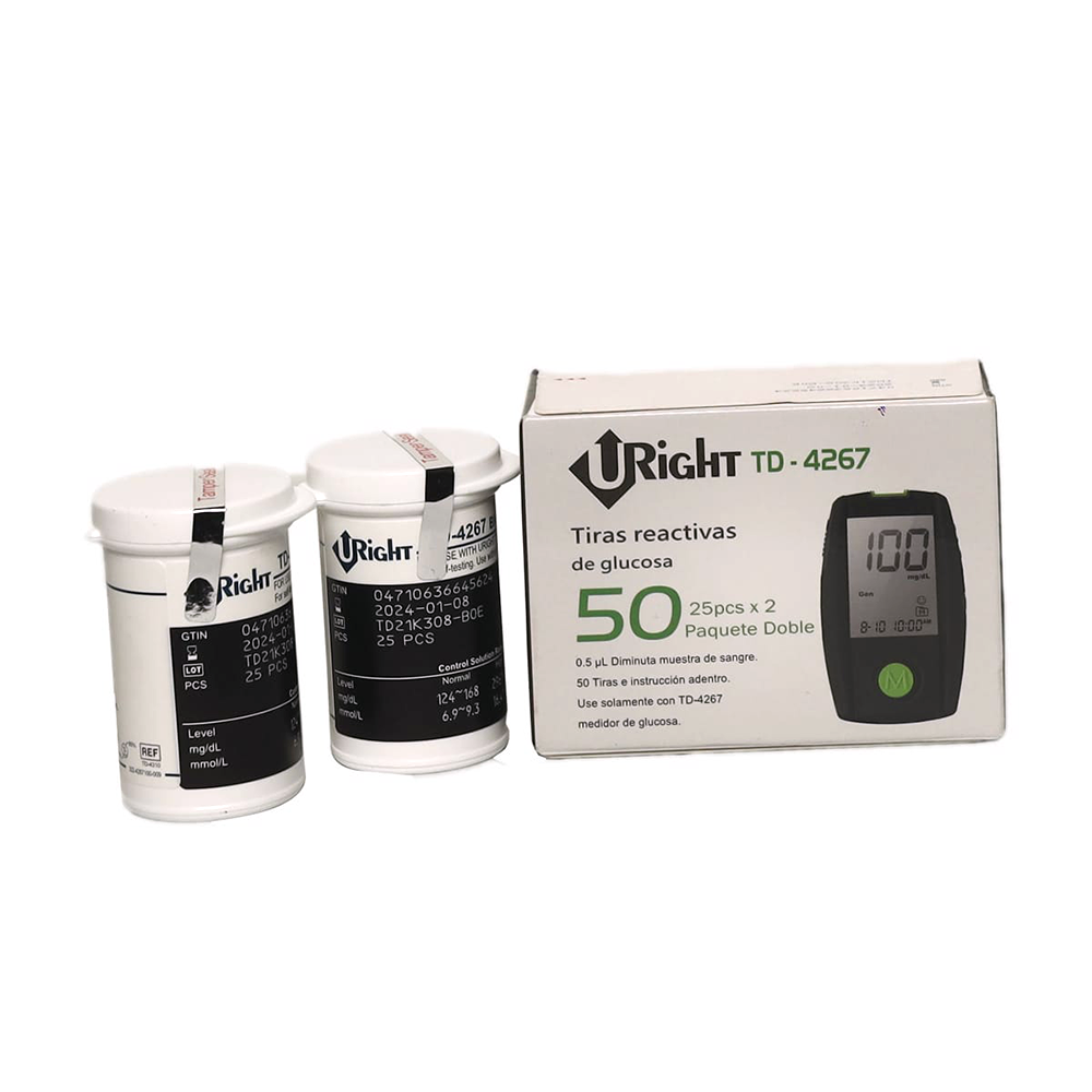 U Right Blood Glucose Test Strips Paquete Doble TD 4267