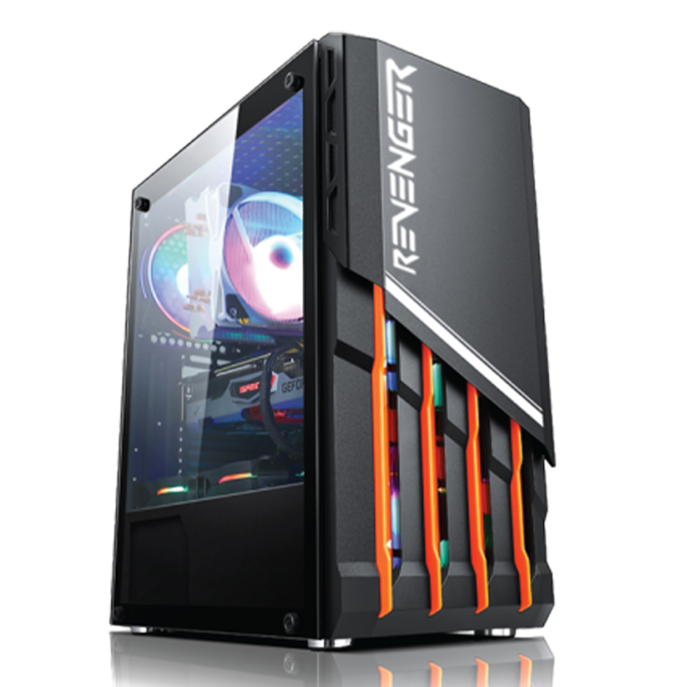 Revenger Megatron Mid Tower Desktop Gaming Casing - Black