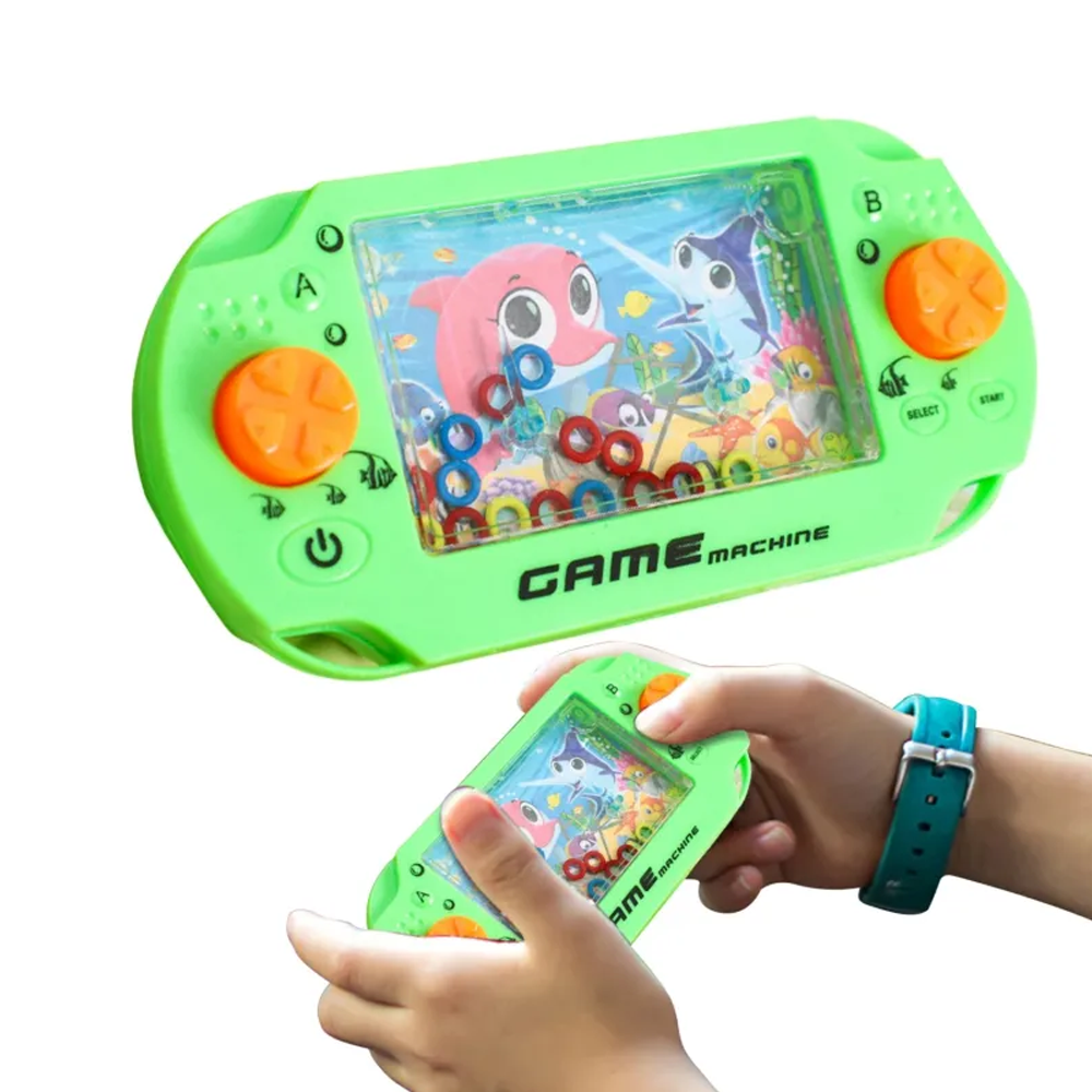 PSP Style Cartoon Funny Water Handheld Game Console Ring Toss Puzzle Machine Toy For Kids - Multicolor