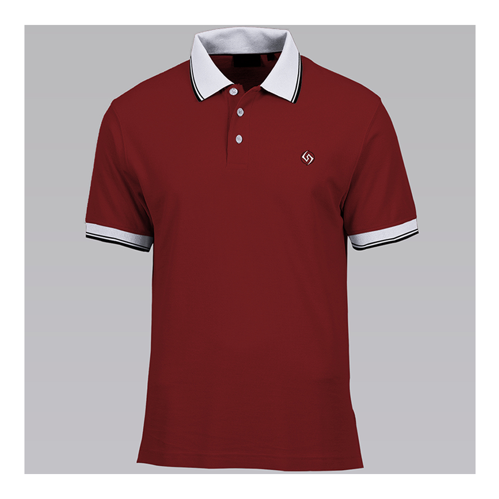 Poly Cotton Half Sleeve Polo T Shirt For Men Red Pt10