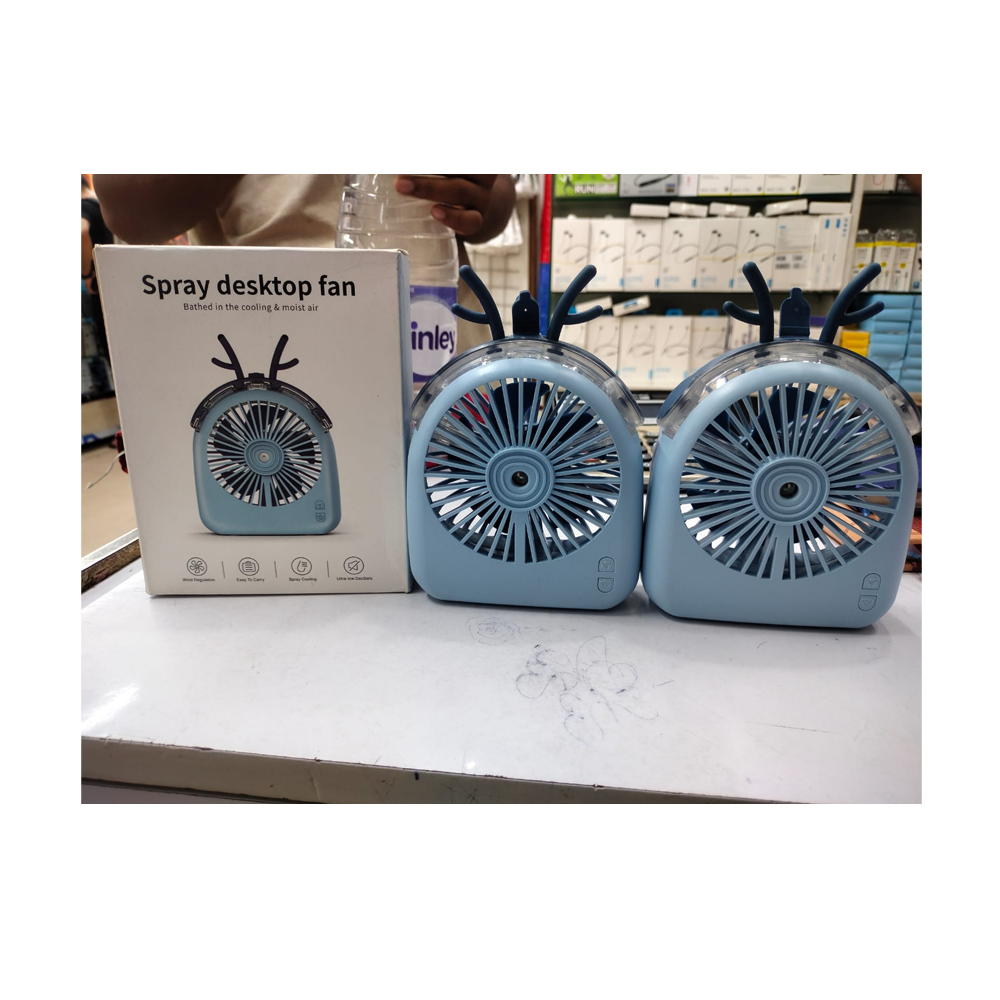 Portable Mini Desktop Spray Fan - Blue