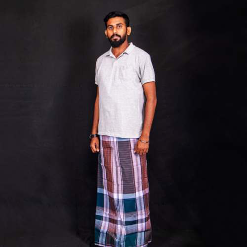 Cotton Checked Lungi for Men - Multicolor - FL112