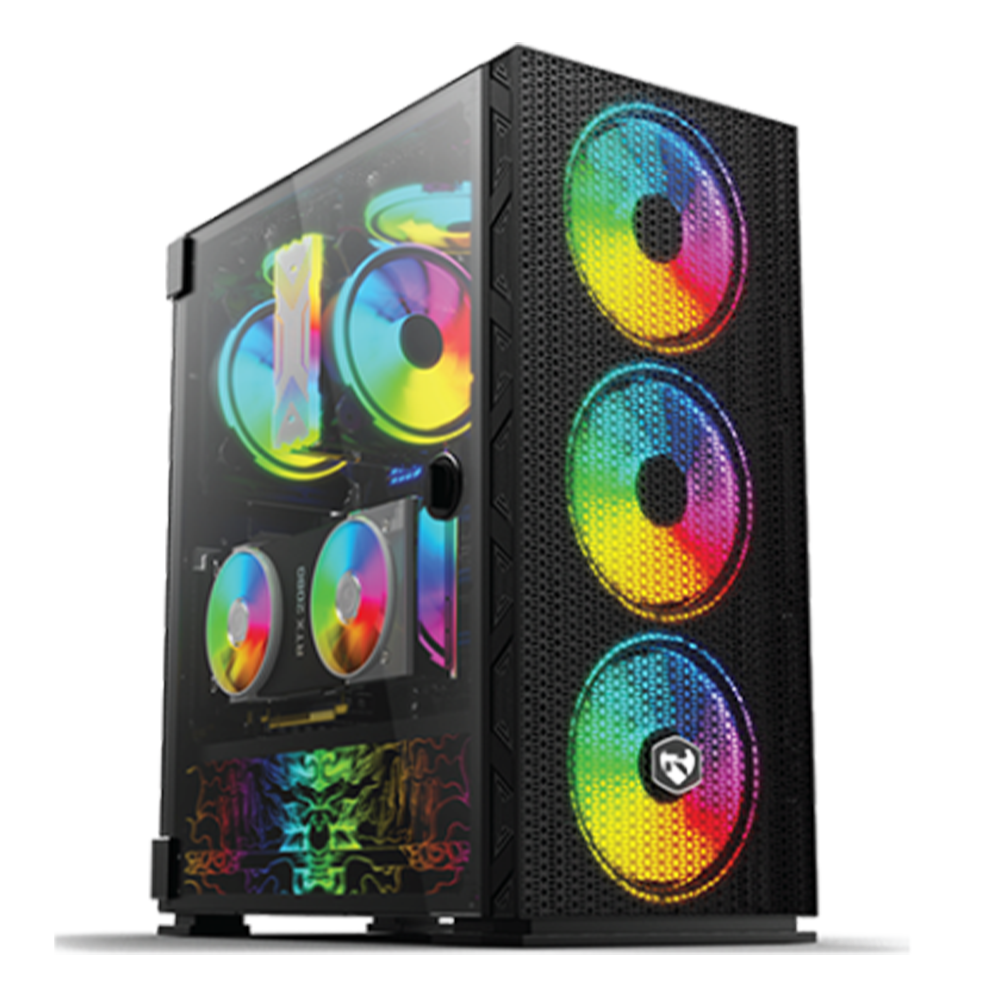 Revenger X8 Mesh Front RGB Mid Tower Desktop Gaming Case - Black