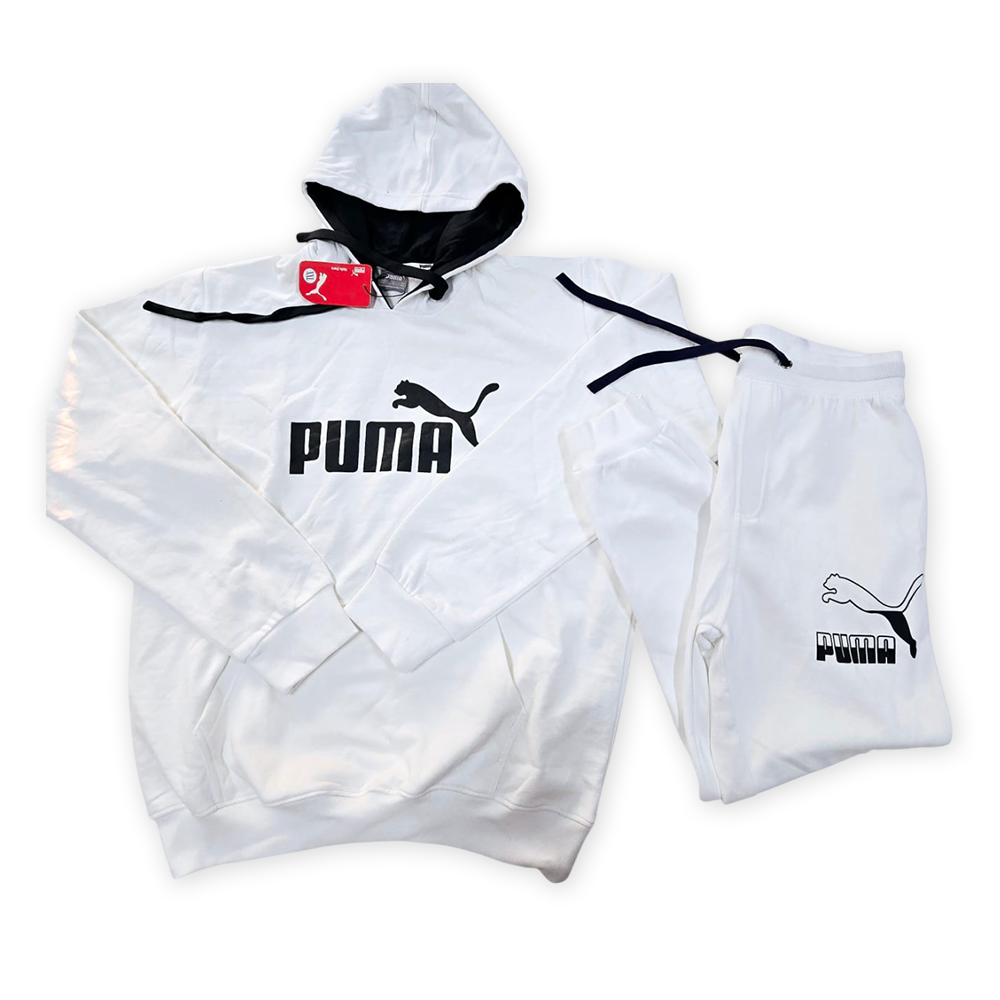 Fleece Tracksuit Set For Men - White - NEXF03