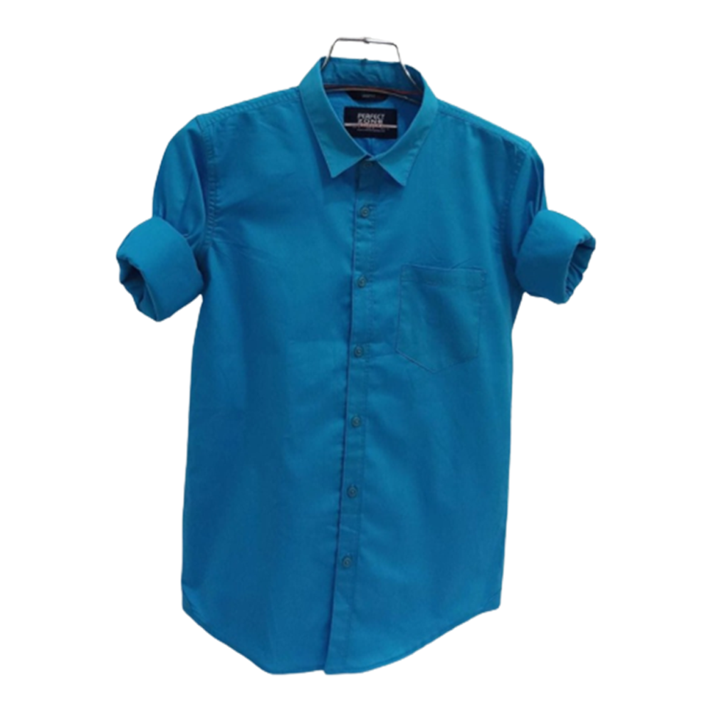 Oxford Cotton Full Sleeve Shirt For Men - Teal - OP77