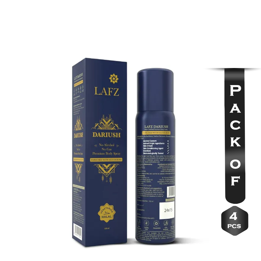 Pack of 4 Pcs LAFZ Dariush Body Spray For Men - 120ml