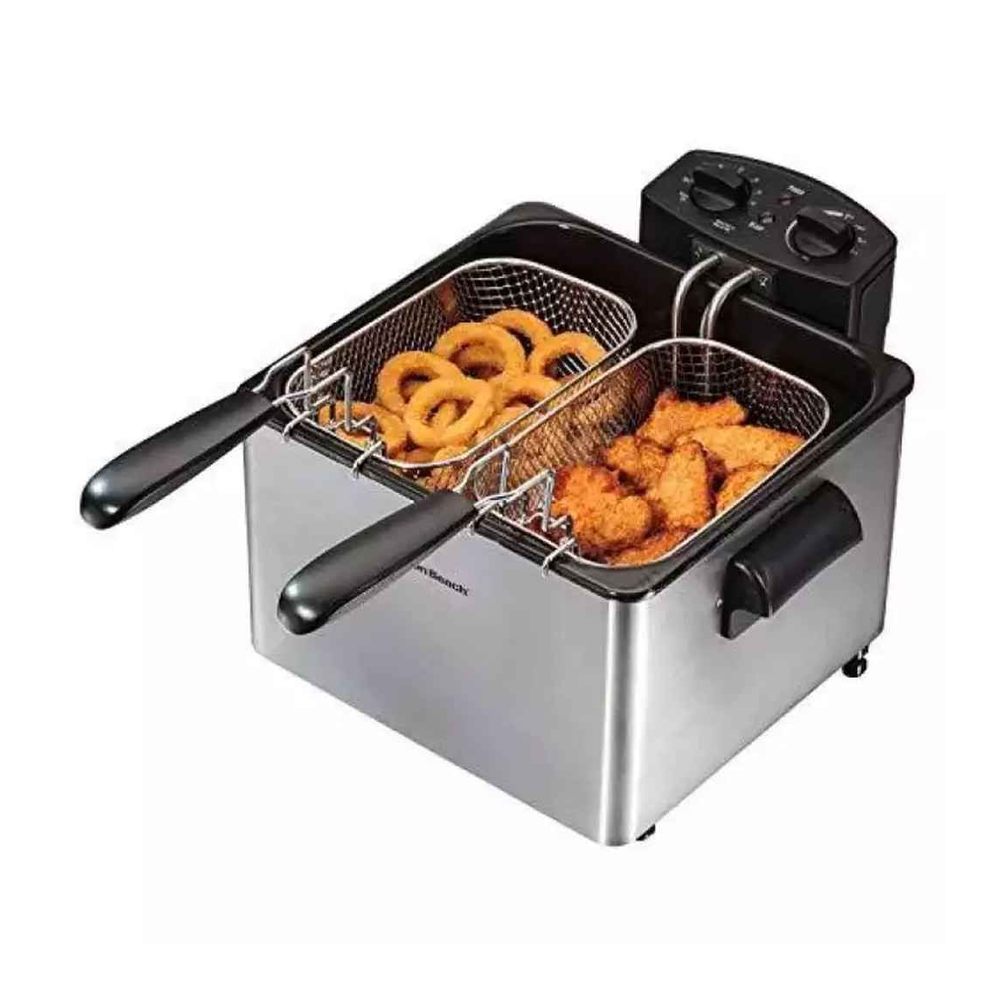 Miyako DF5416 Eleectric 2 In 1 Basket Deep Fryer Silver And Black