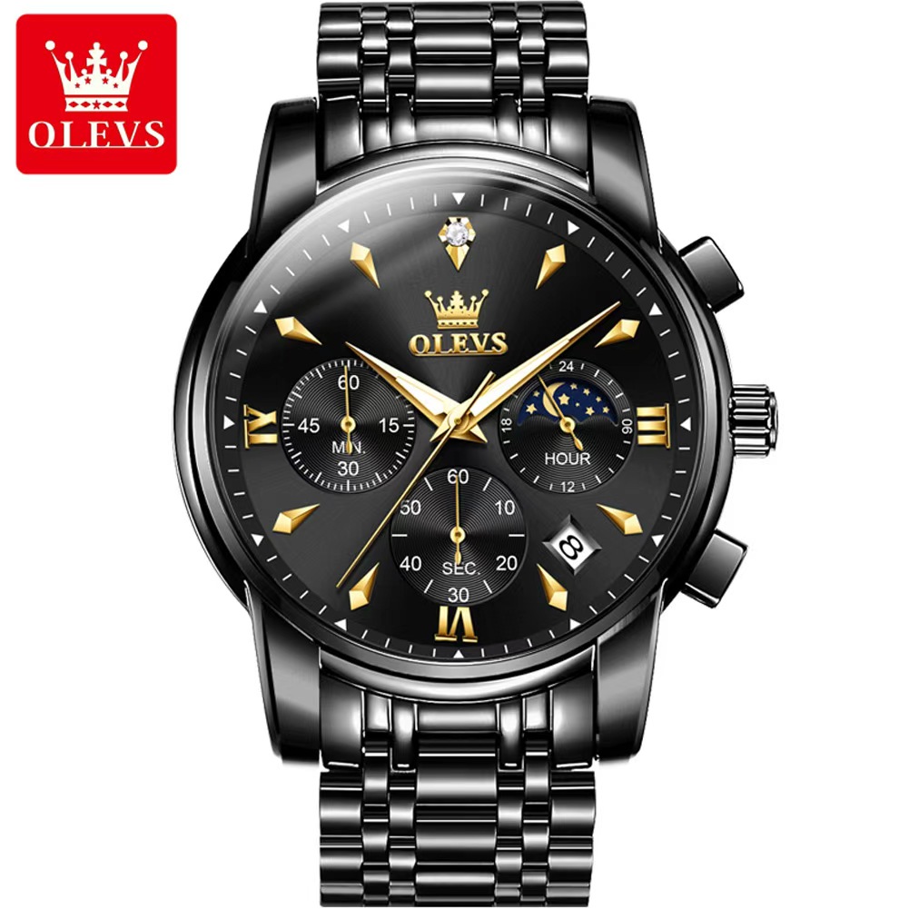 Original Olevs 3639 Model Luxury Chronograph Active Watch for Men  