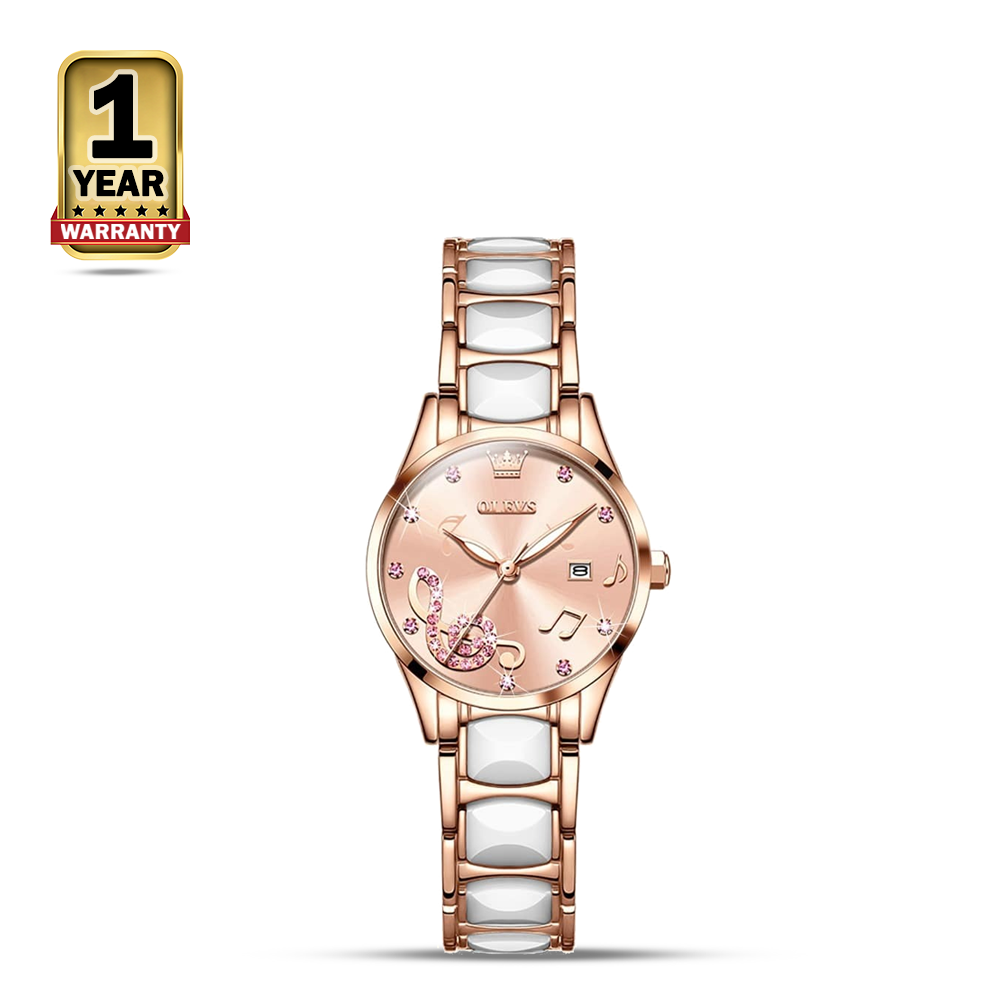 Olevs 3605 Analog Wrist Watch For Women - Rose Gold