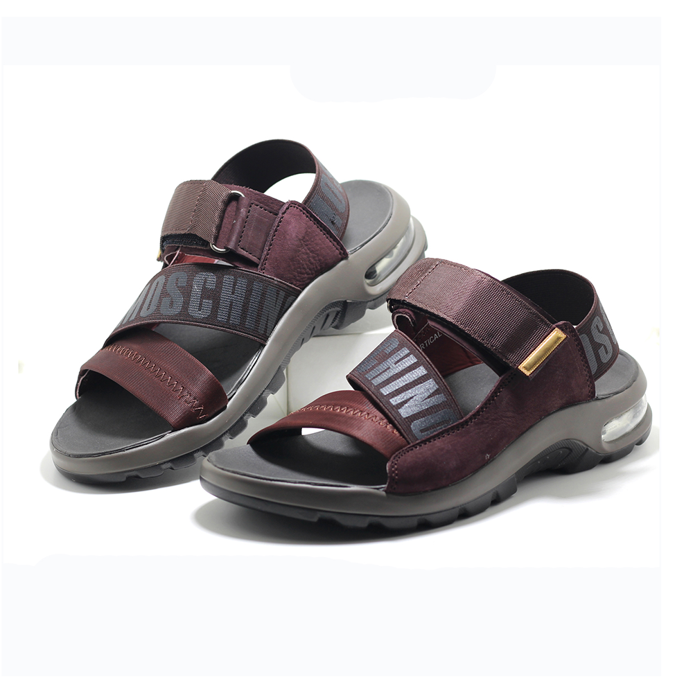 Leather Sports Sandal Shoe For Men - Coffee - MS 501