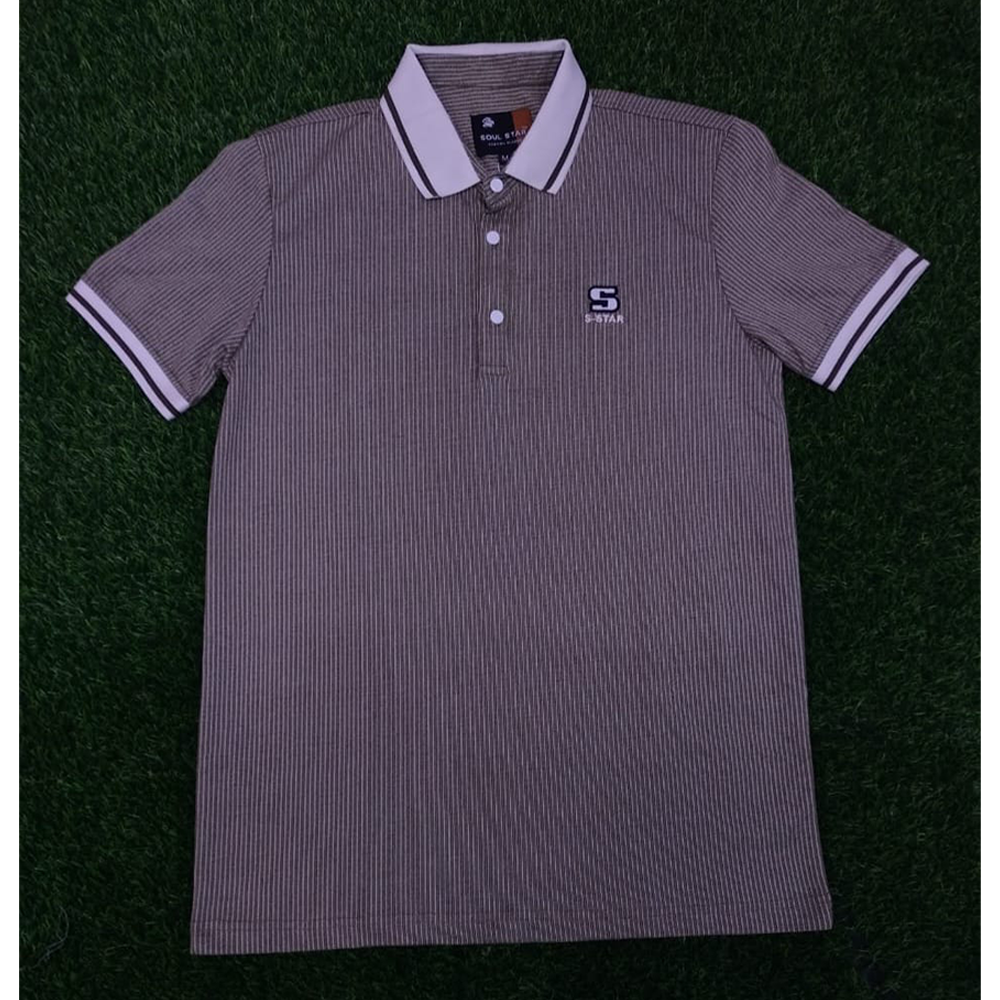 Cotton Polo T-Shirt For Men - Purple - 3.17