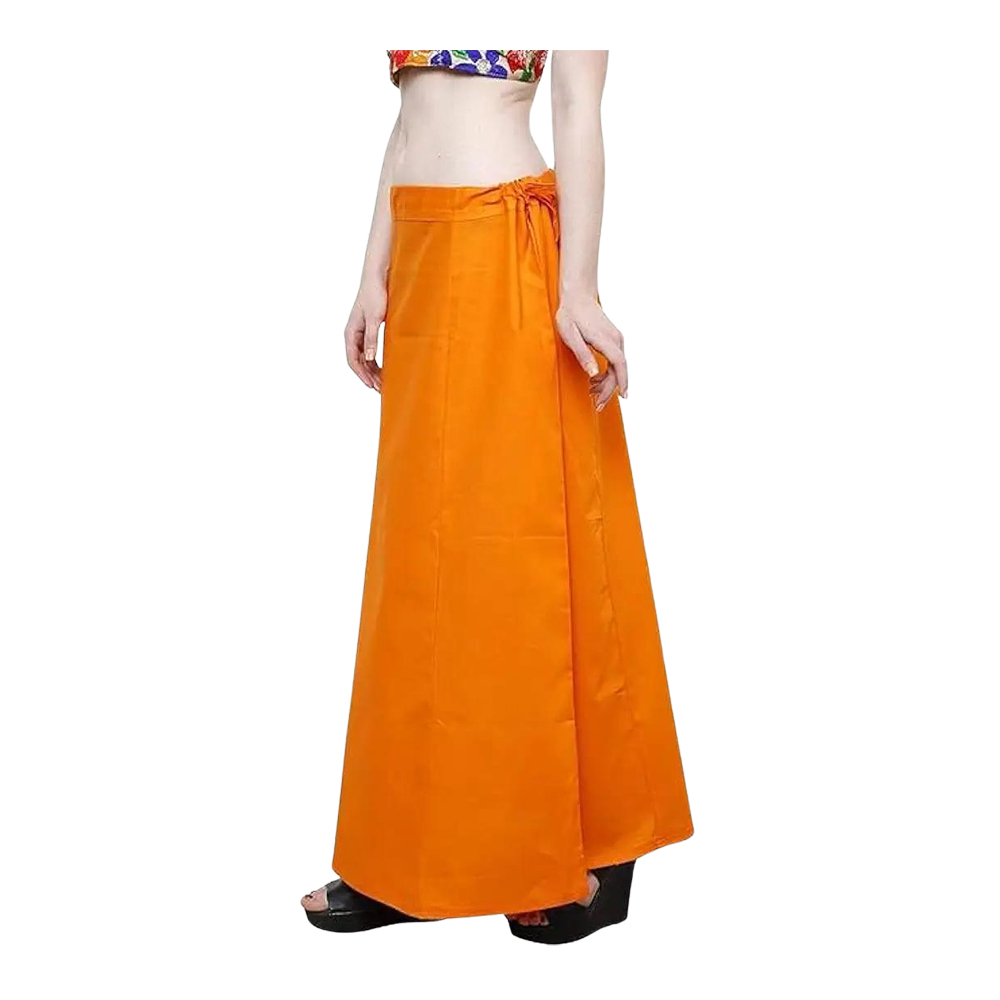 Cotton Saree Petticoat for Women - Mustard - XL