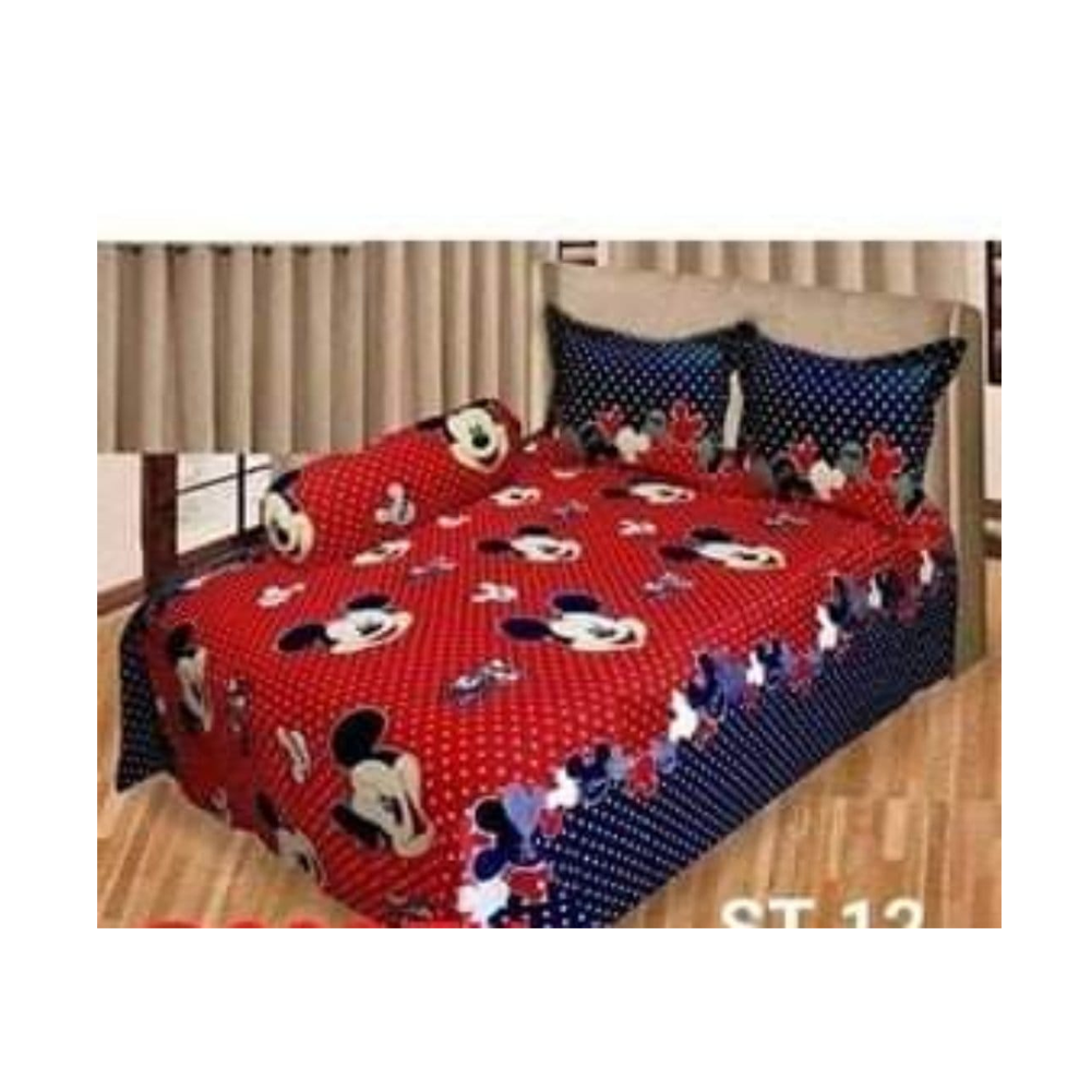 King Size Cotton Panel Bedsheet - ST-12 - Multicolor