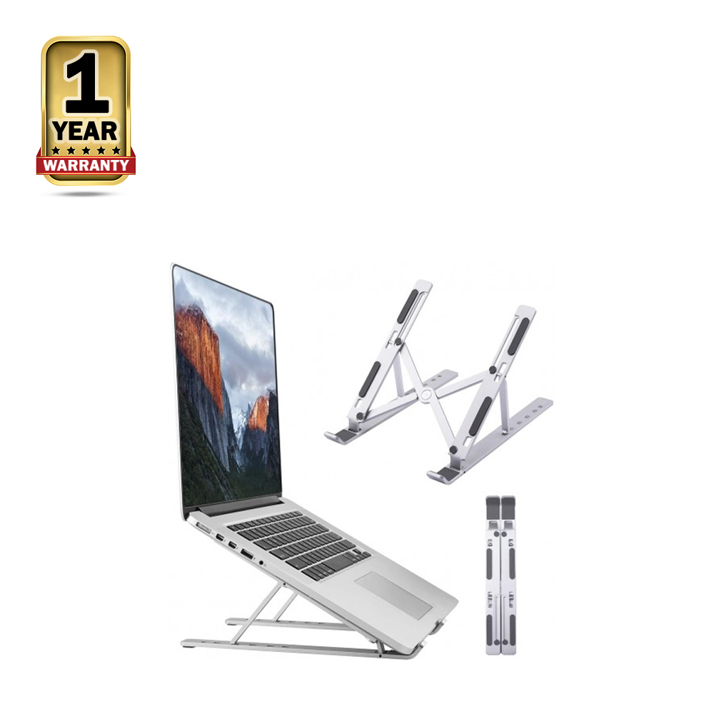 Adjustable & Foldable 6 Angles Travel Laptop Stand  - 10" - 17.5"  Inch -White 