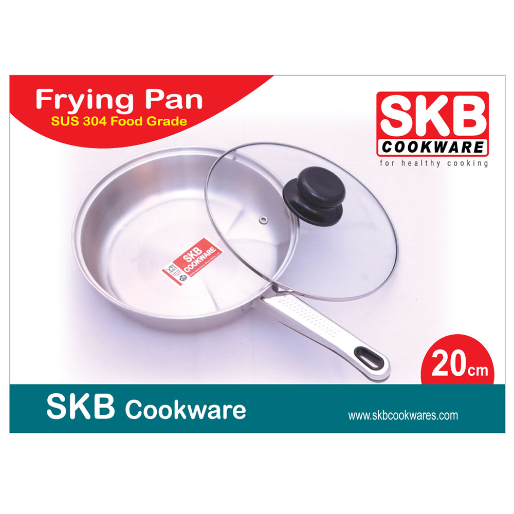 Frying Pan with Glass Lid & SS Handle - 20 cm - FP 2002