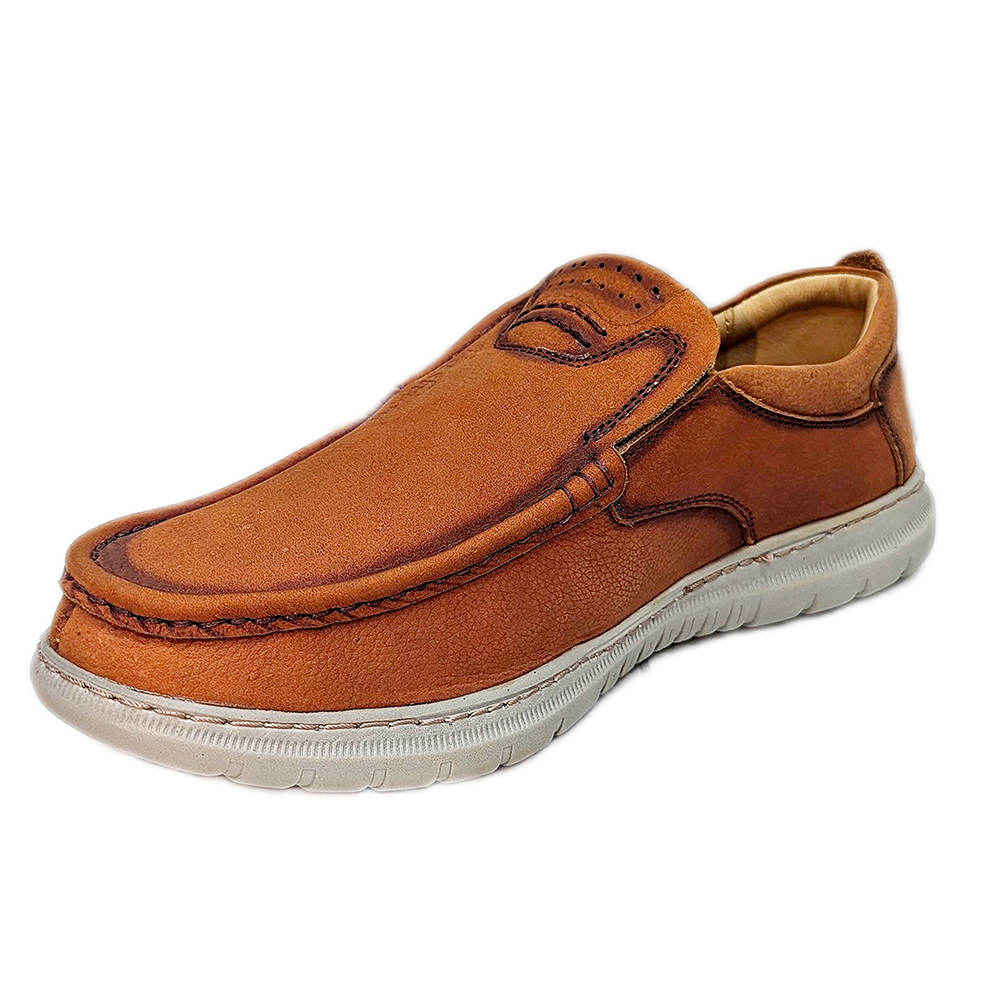 Leather Casual Shoes For Men - Brown - S2